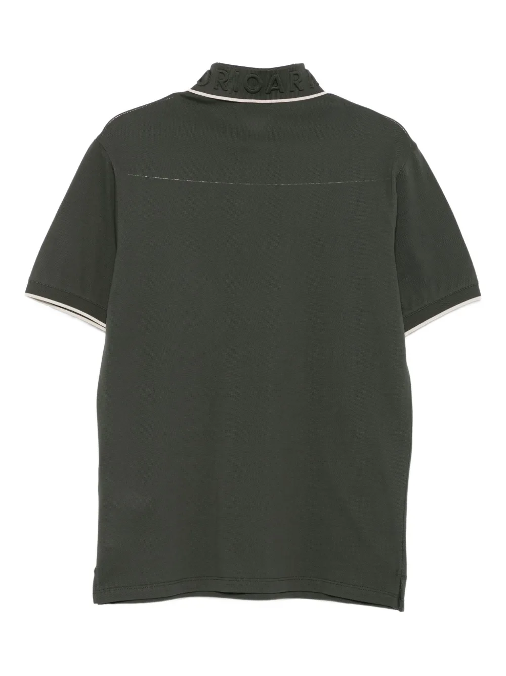 Emporio Armani Embossed-collar Polo Shirt In Green