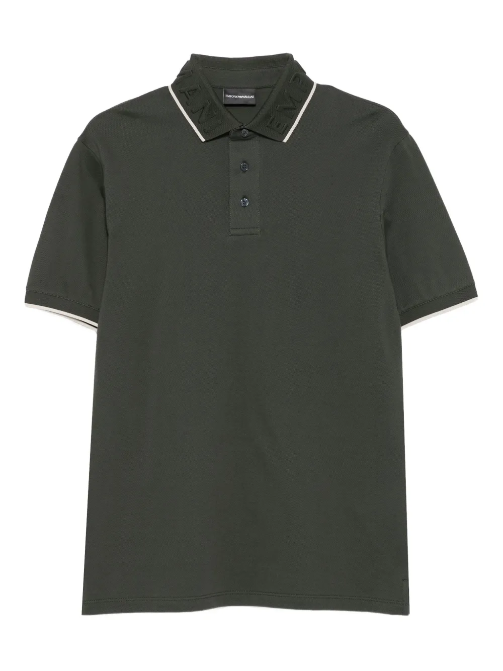 Emporio Armani embossed-collar polo shirt | Green | Image 1