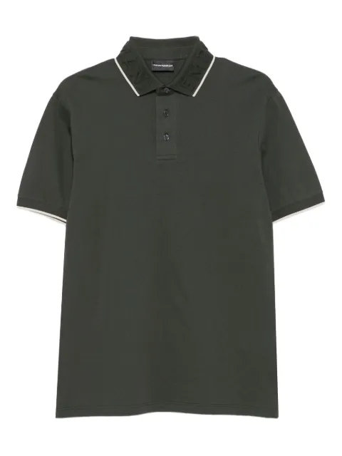 Emporio Armani embossed-collar polo shirt