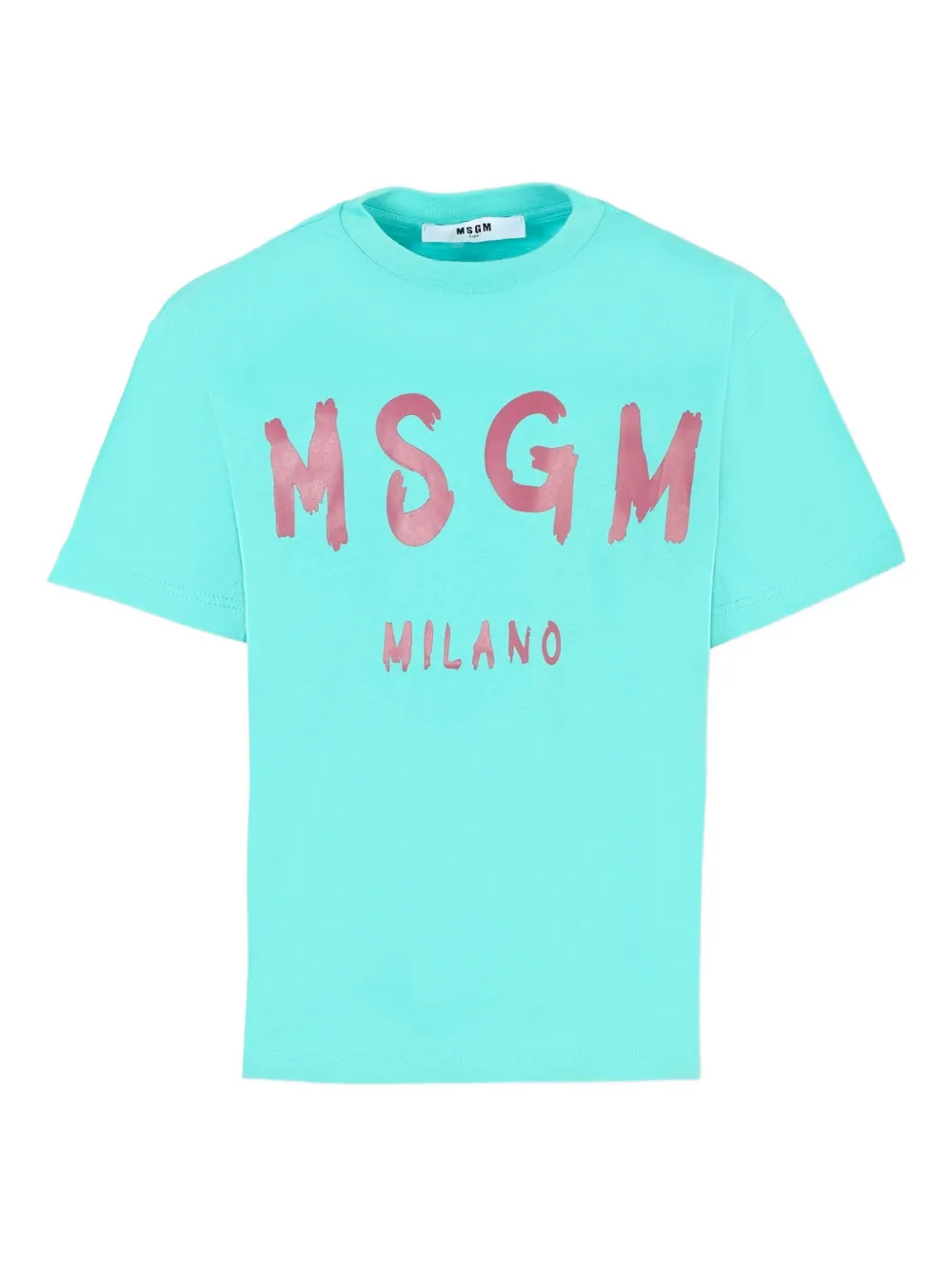 MSGM Kids logo-print cotton T-shirt Blauw