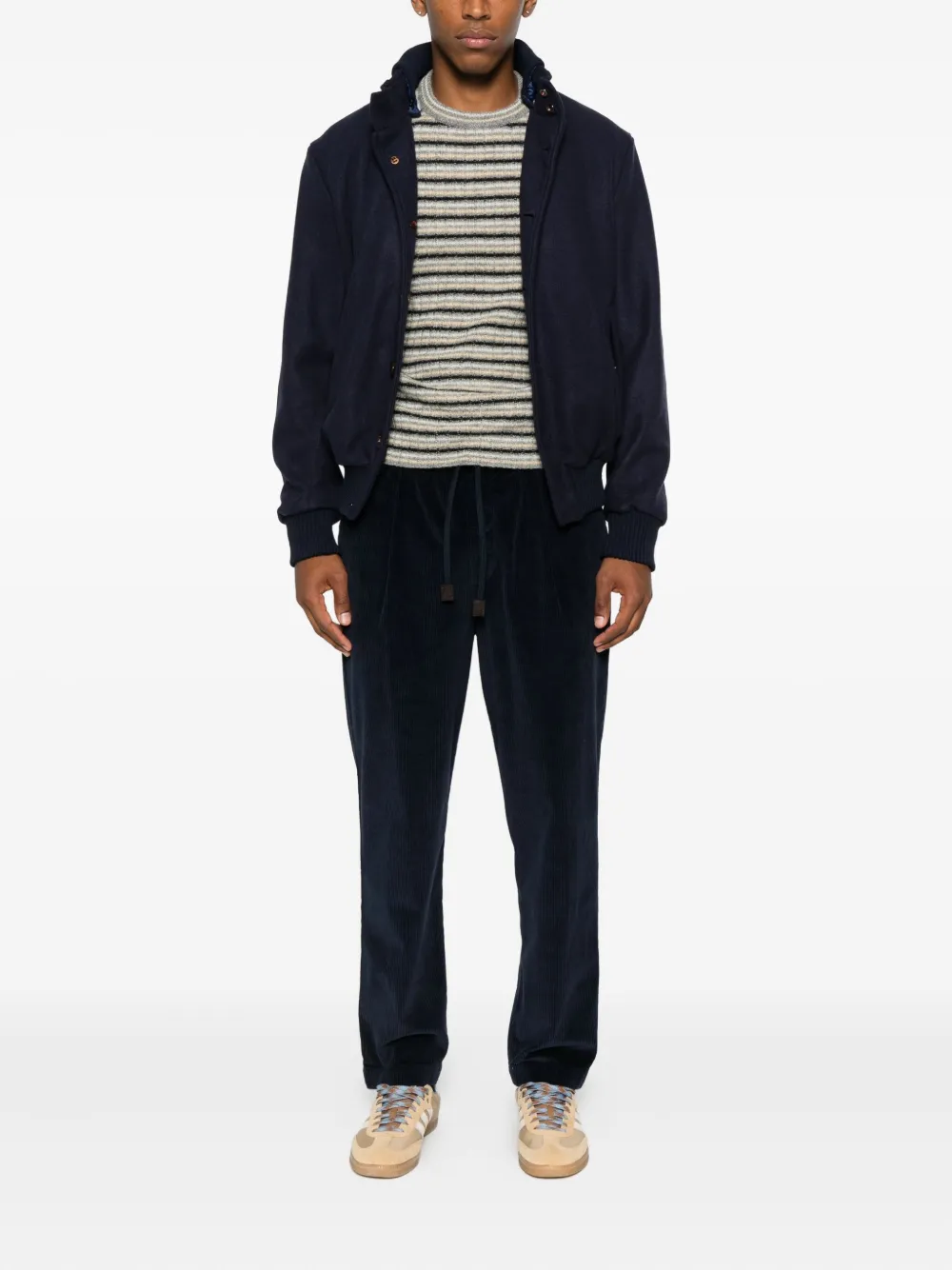 Kired Button-fastening Bomber Jacket In Blue