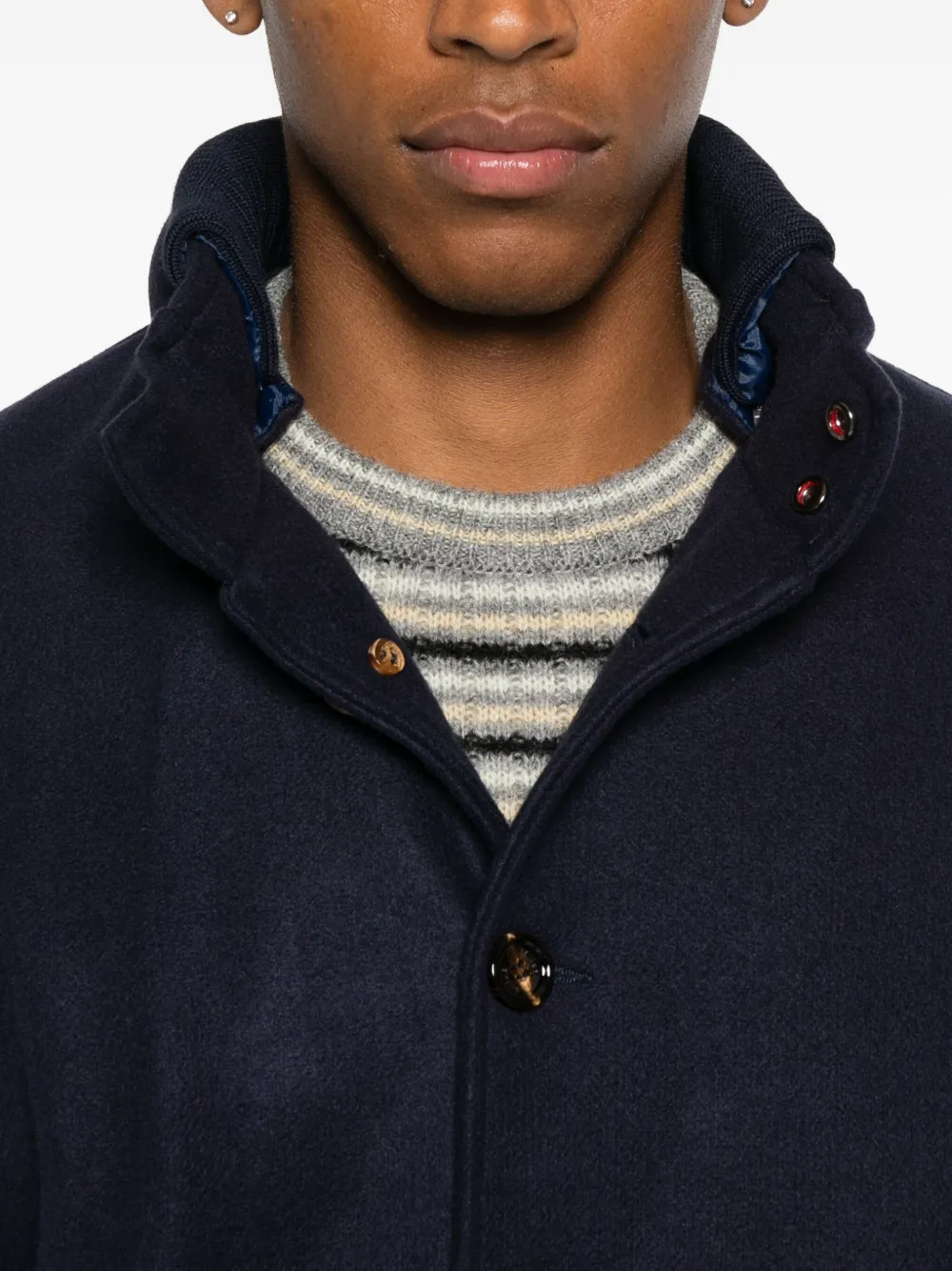 Kired Button-fastening Bomber Jacket In Blue