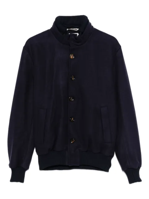 Kired button-fastening bomber jacket