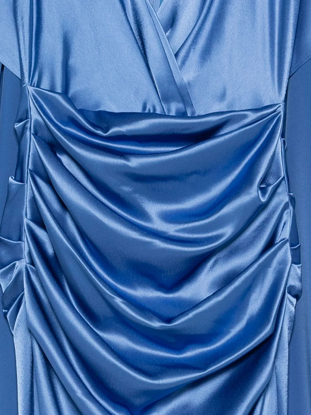 Talbot Runhof Gedrapeerde satijnen jurk Blauw