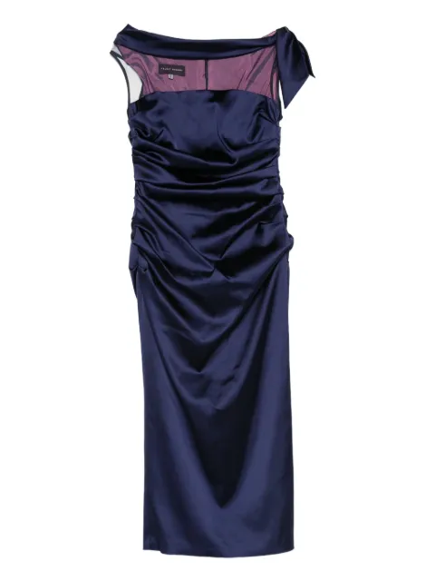 Talbot Runhof draped satin dress