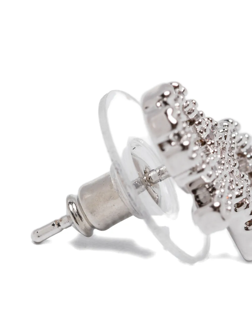 Self-portrait Embellished Bow Earrings In Metallic
