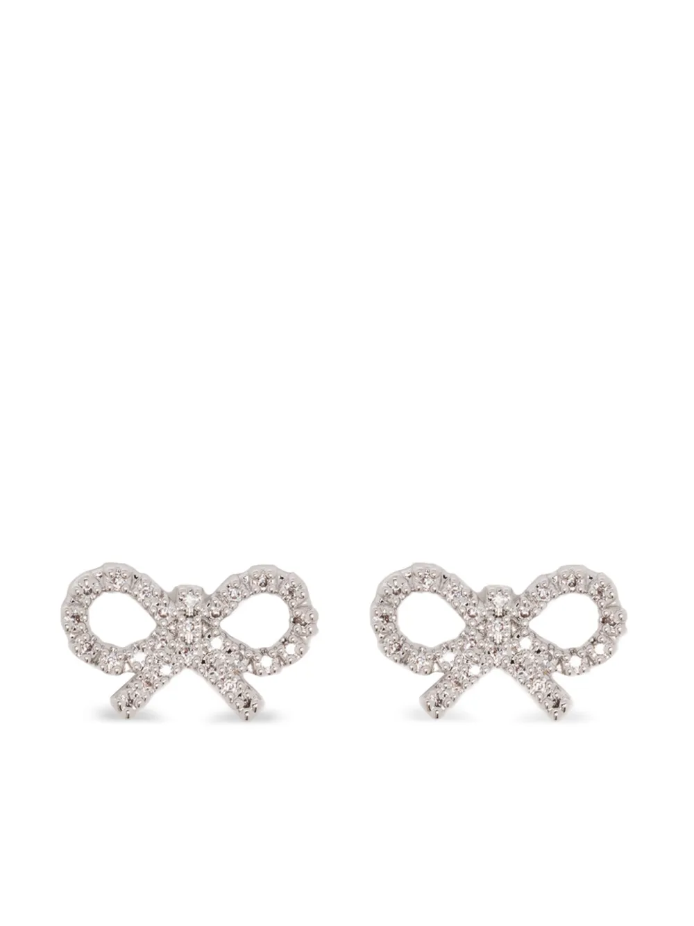 Self-Portrait embellished bow earrings | Silver | Image 1