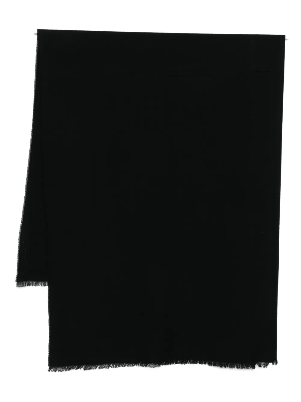 Rick Owens Frayed Wool Scarf In Black