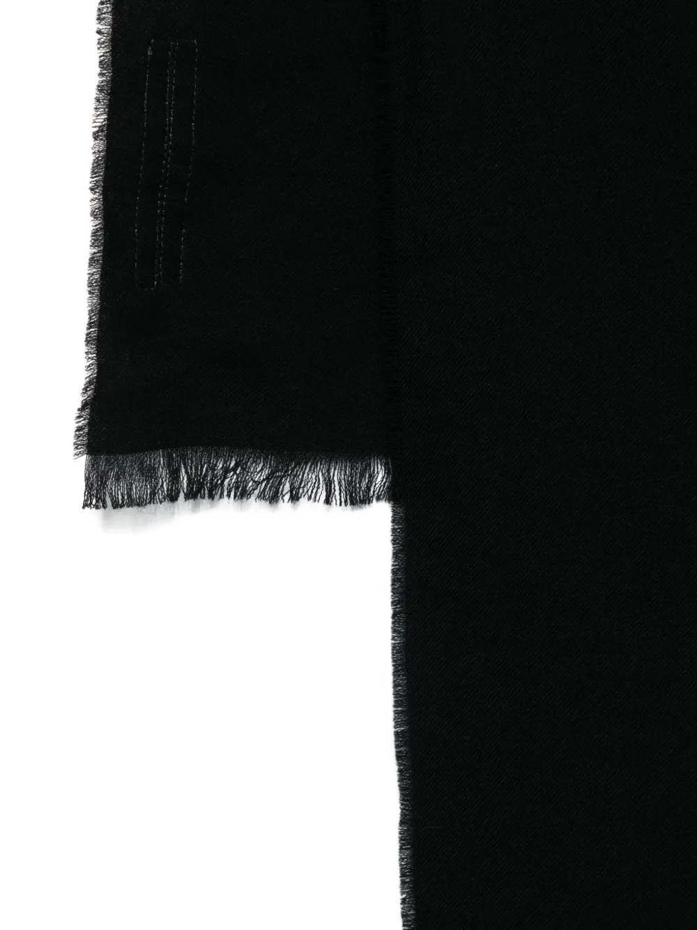 Rick Owens frayed wool scarf - Zwart