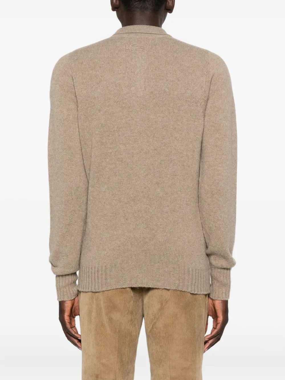 Drumohr Trui met knopen en polokraag Beige