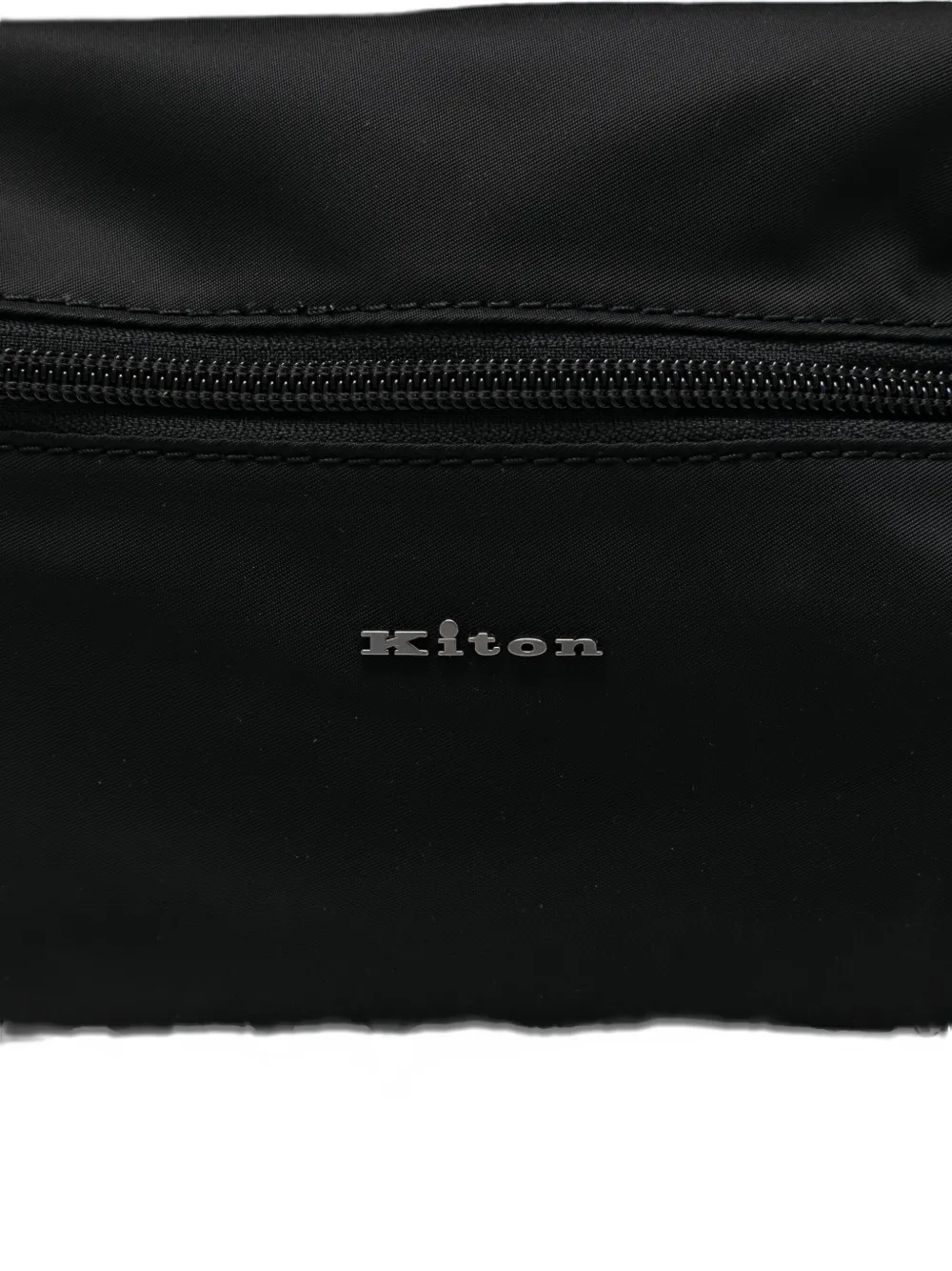 Kiton logo-lettering backpack Zwart