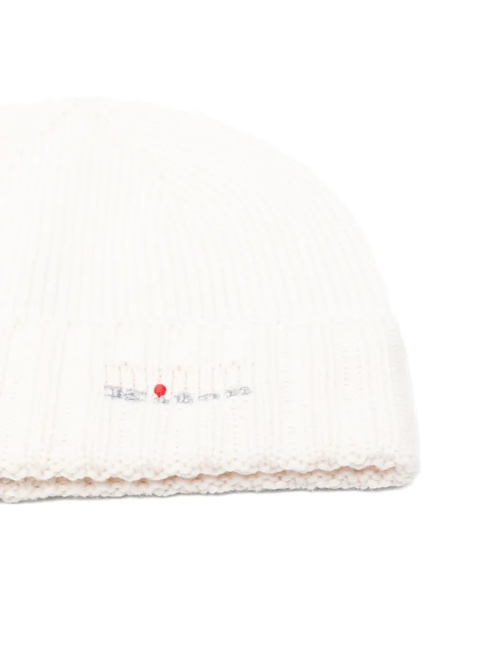 Kiton ribbed wool beanie Wit