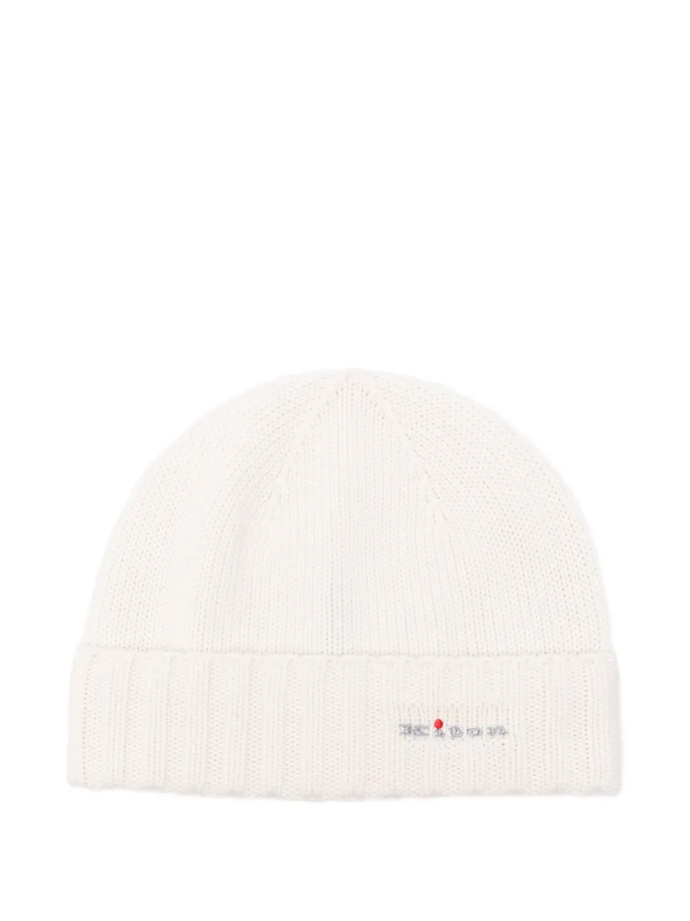 Kiton Ribbed Wool Beanie In Neutral
