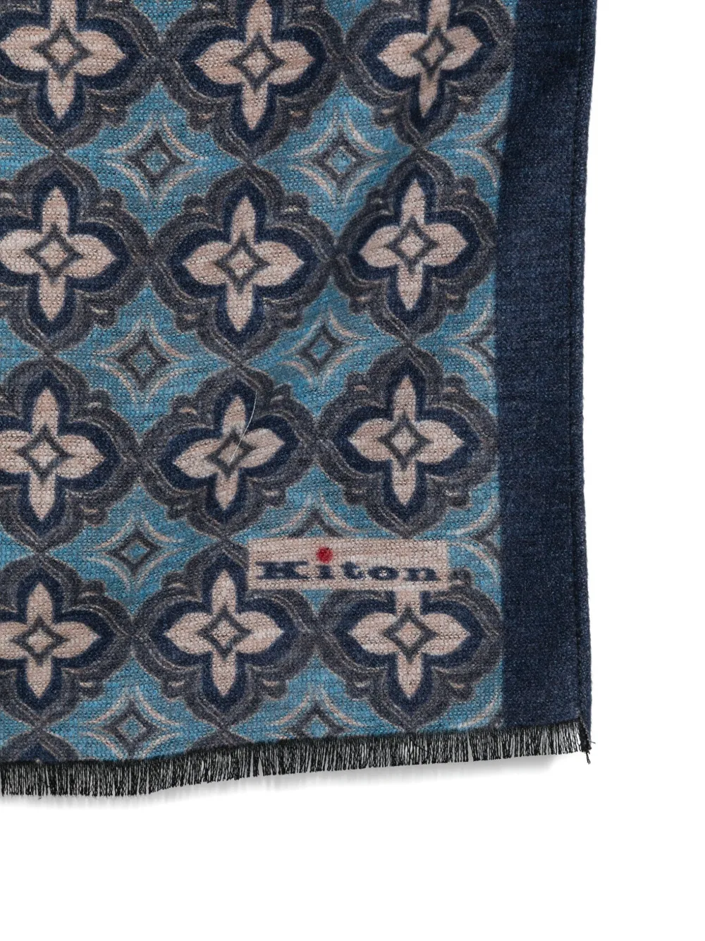 Kiton floral-pattern scarf Bruin