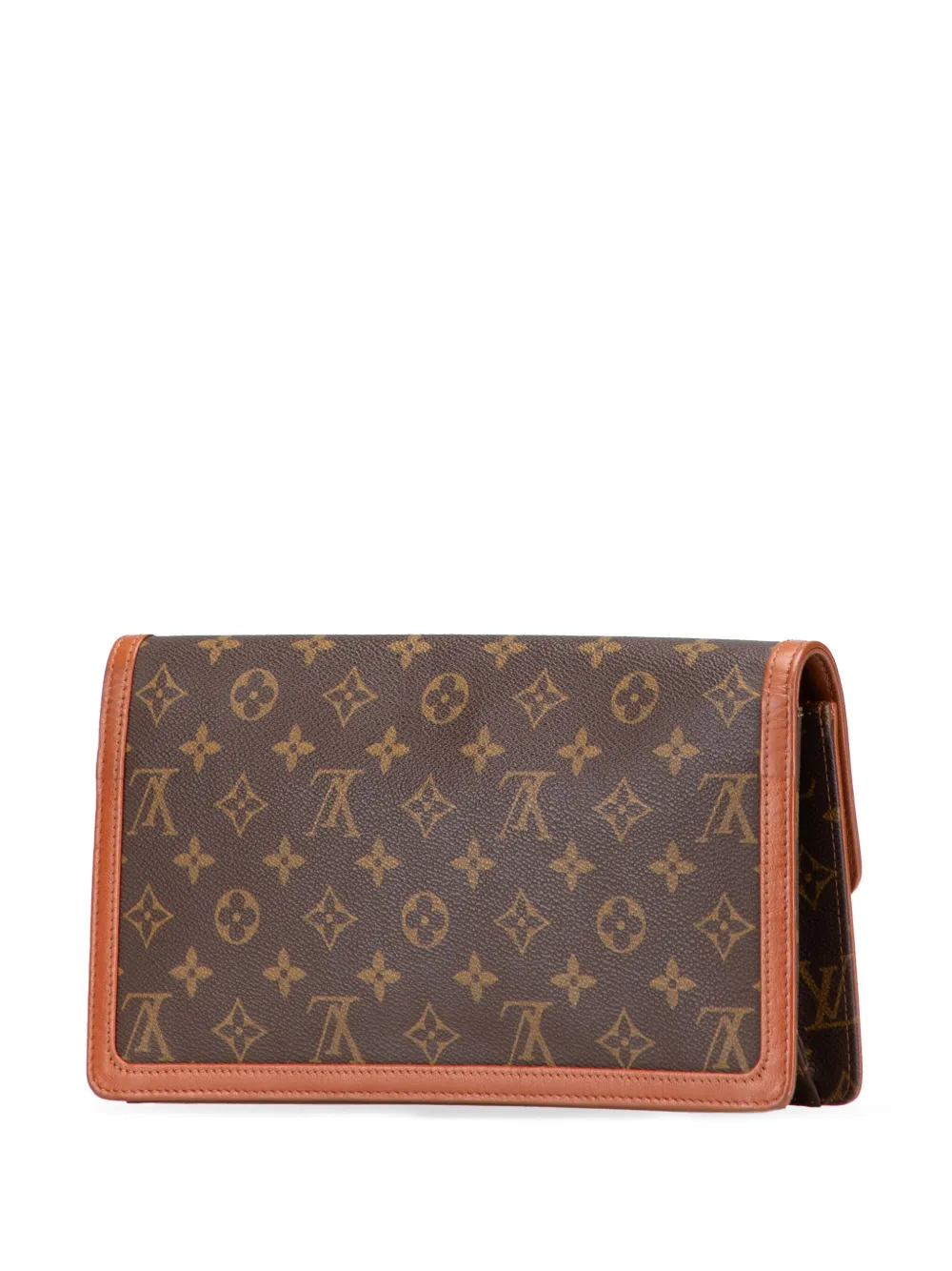 Pre-owned Louis Vuitton 1991 Monogram Pochette Dame Pm Clutch Bag In Brown