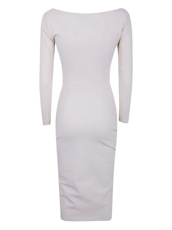 CHIARA BONI La Petite Robe long-sleeve Midi Dress White