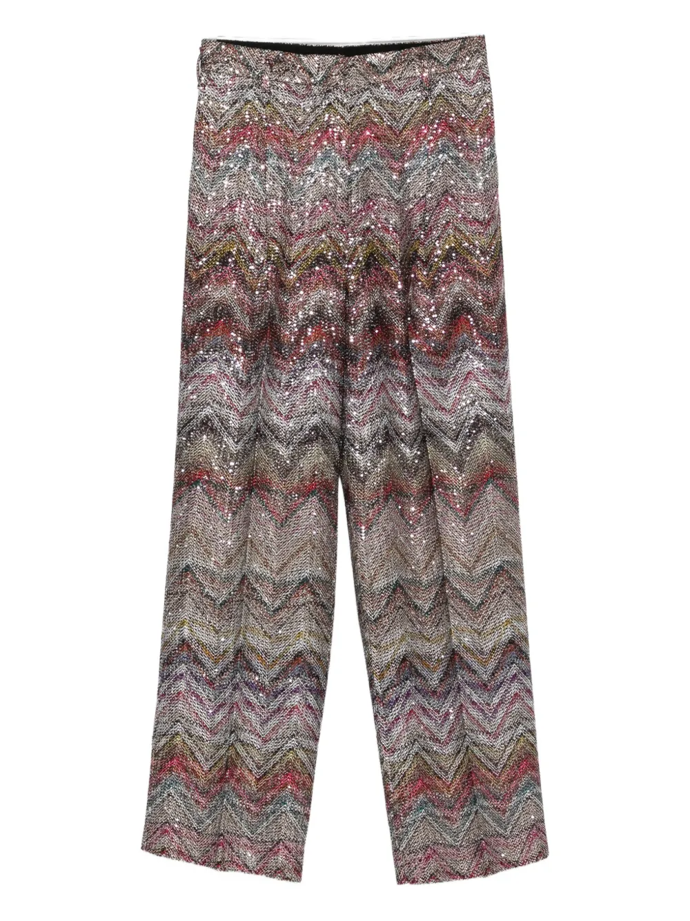 Missoni Sequined Chevron Straight Trousers In Pink
