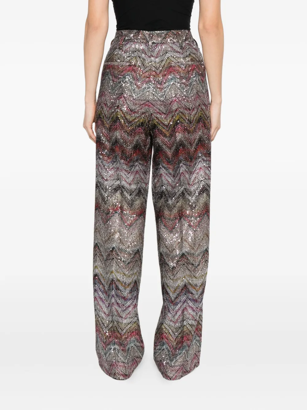 Missoni sequined chevron straight trousers Roze