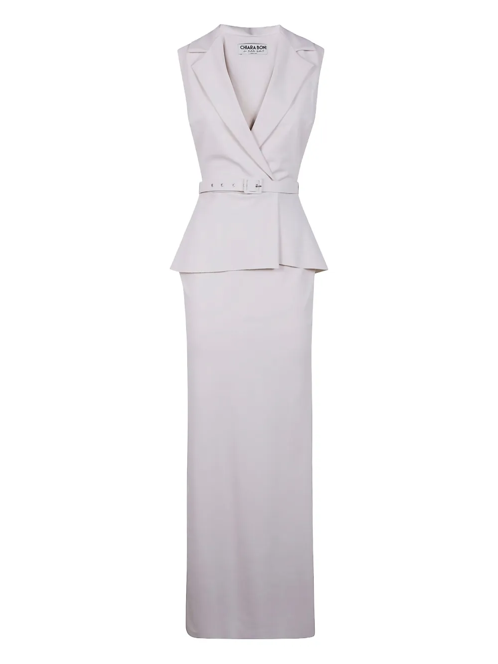 CHIARA BONI La Petite Robe belted peplum dress | White | Image 1