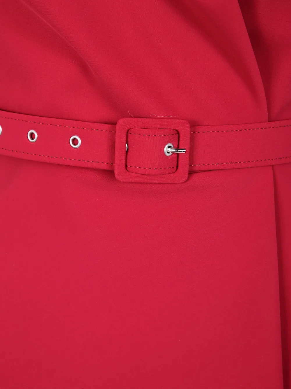 CHIARA BONI La Petite Robe Midi-jurk met ceintuur en peplum afwerking Rood