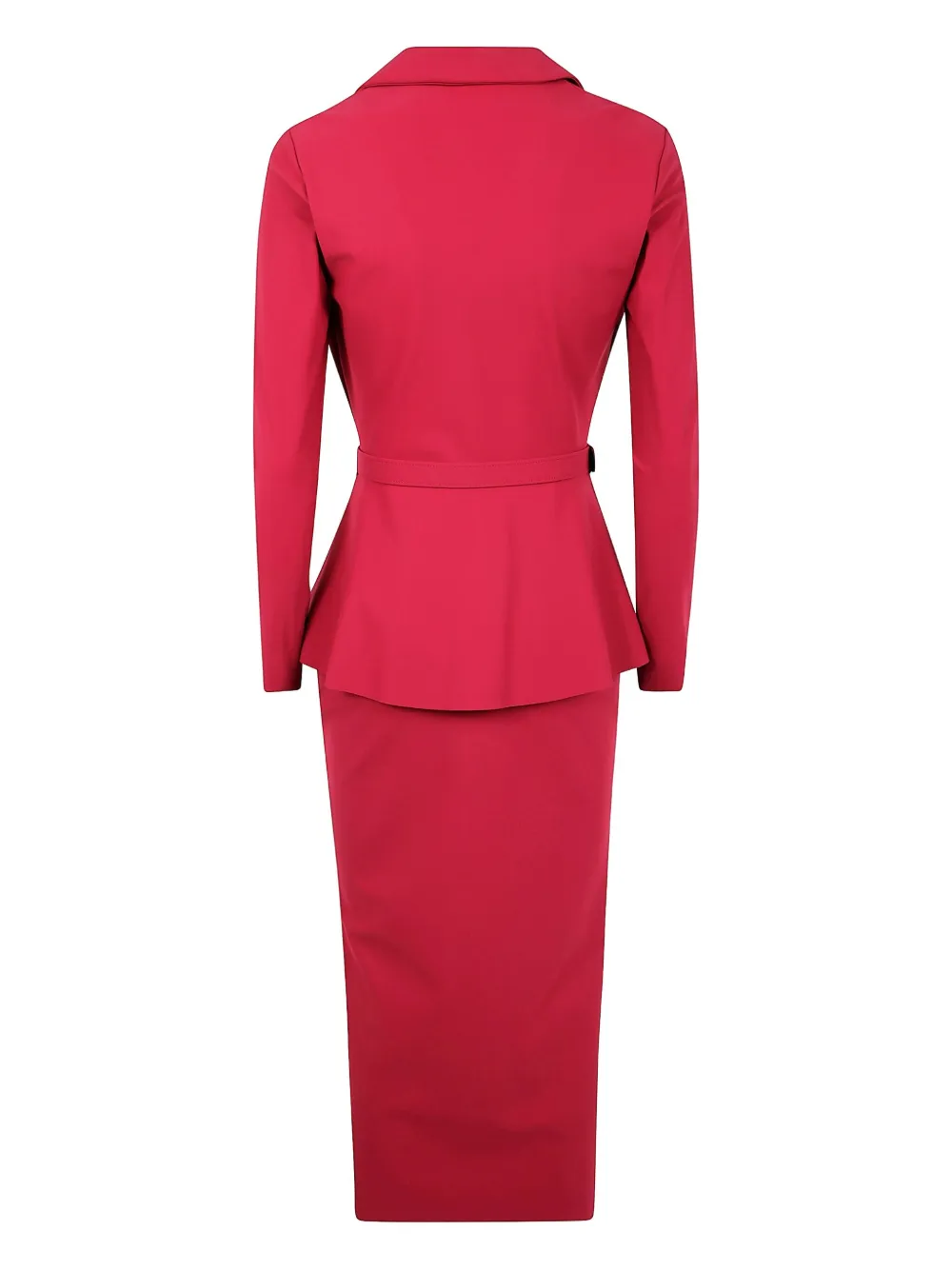 CHIARA BONI La Petite Robe belted peplum-hem midi dress - Rood