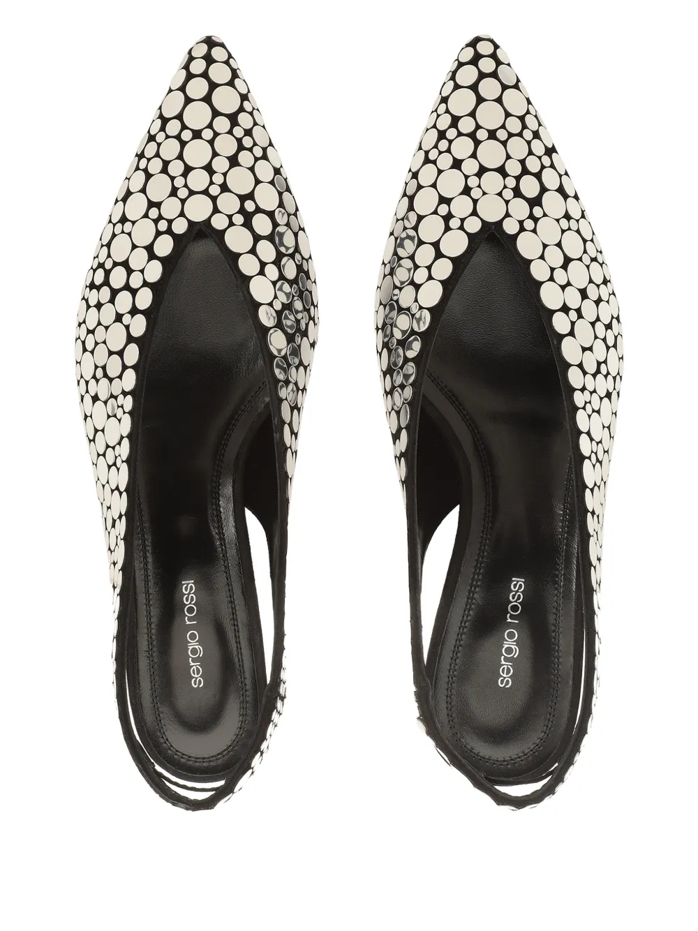 Sergio Rossi 25mm Beak slingback sandals Zilver