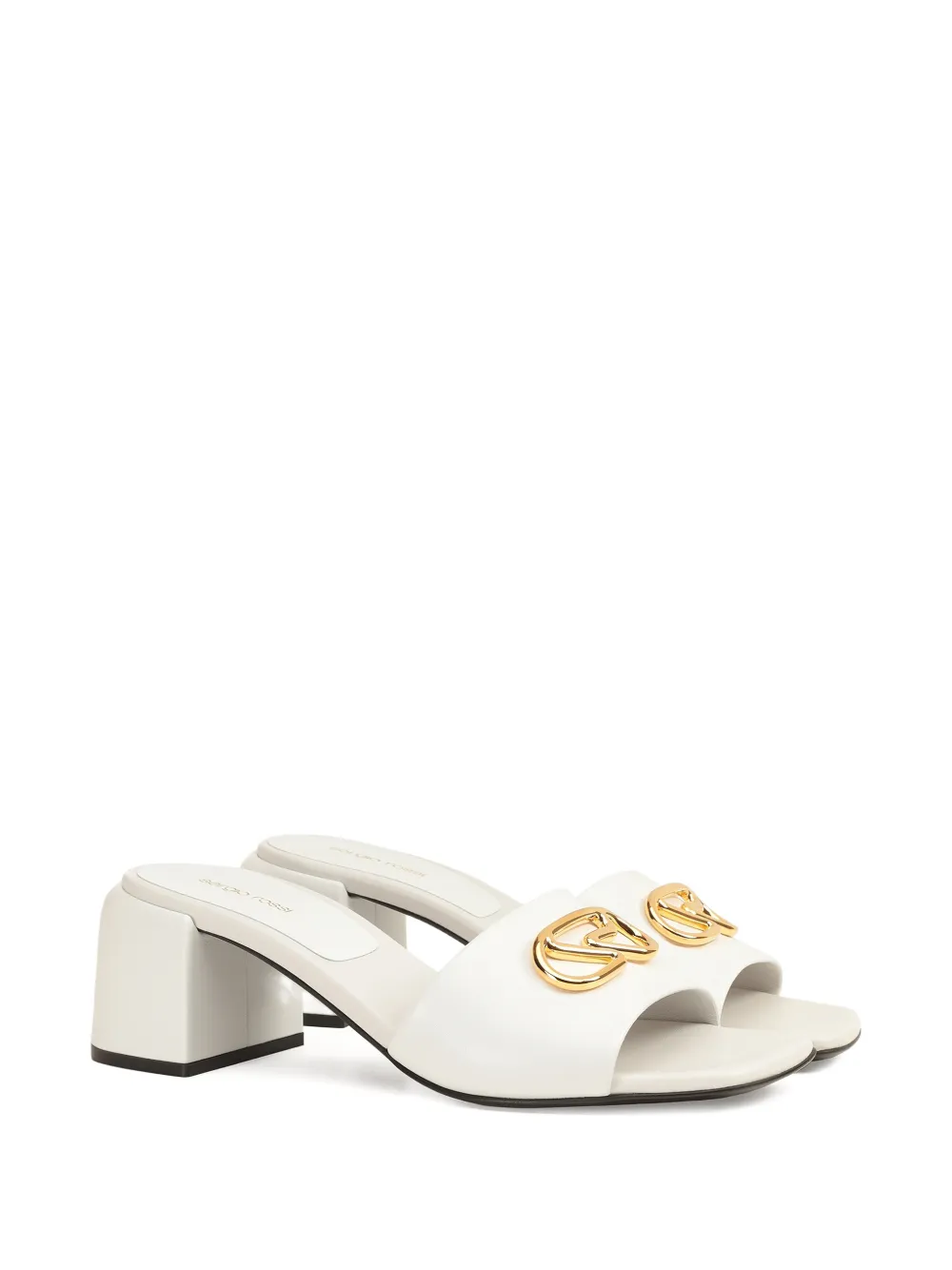 Sergio Rossi 55mm Surge leather mules Wit