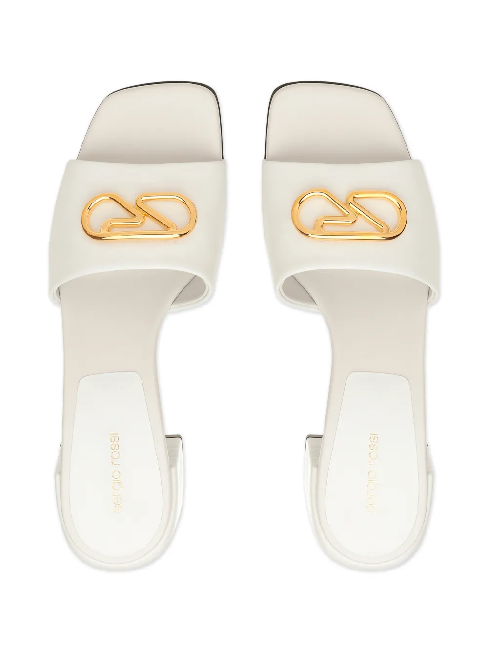 Sergio Rossi 55mm Surge leather mules Wit