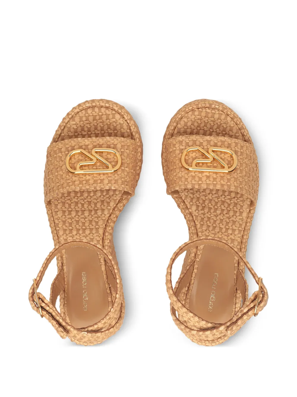 Sergio Rossi Sandalen met logoplakkaat Beige