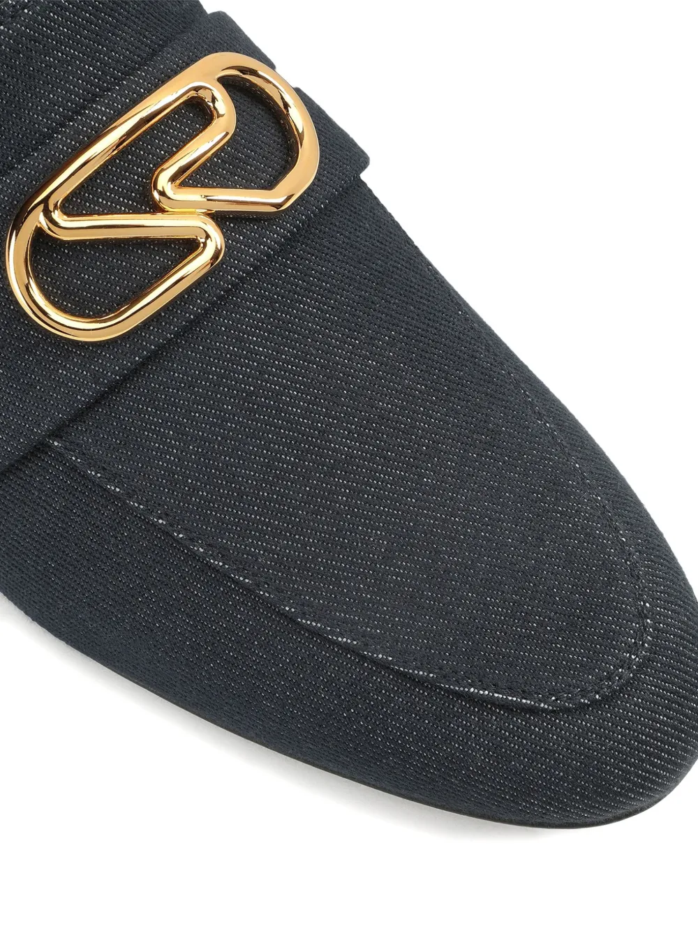 Sergio Rossi Logo-plaque Mules In Blue