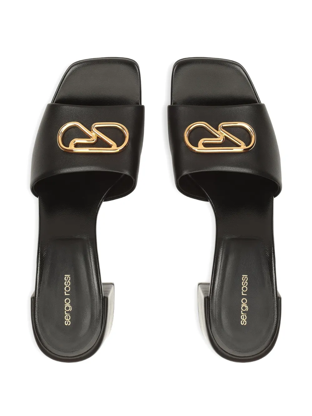Sergio Rossi 55 mm sandalen met logoplakkaat Zwart