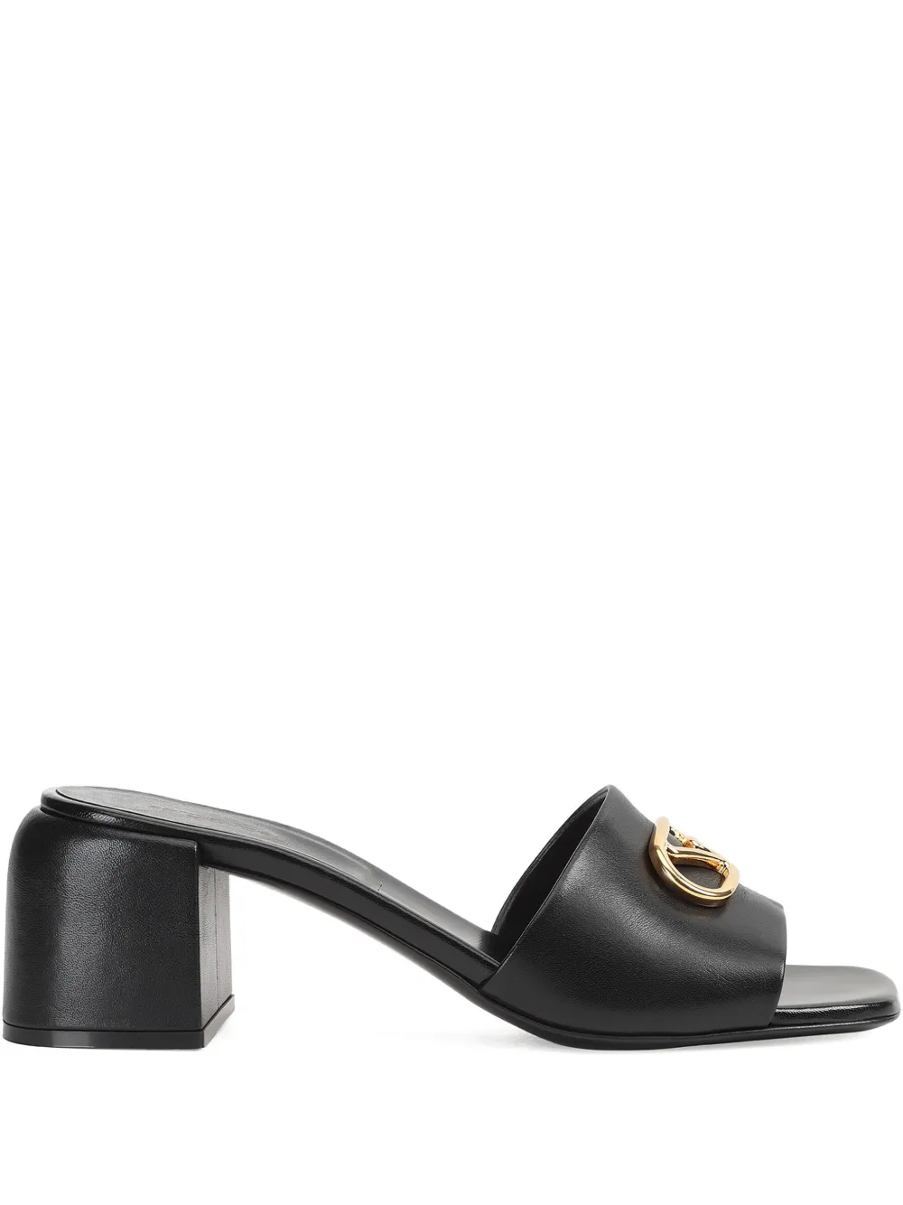 Sergio Rossi 55mm Logo-plaque Sandals In Black
