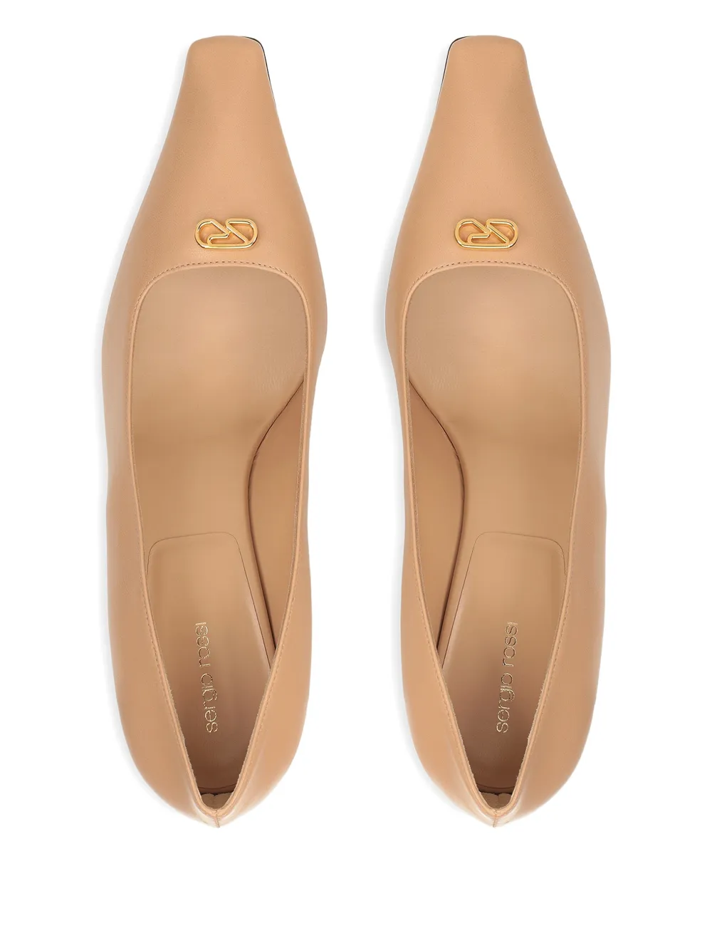 Sergio Rossi 60mm Surge Leather Pumps In Nude
