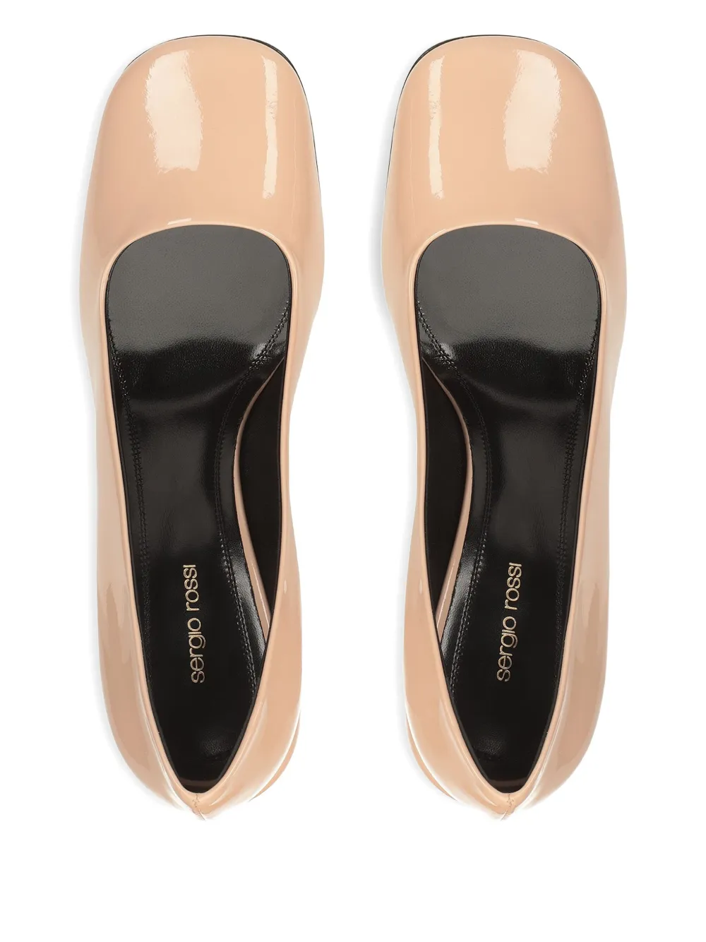 Sergio Rossi Pumps met vierkante neus Beige