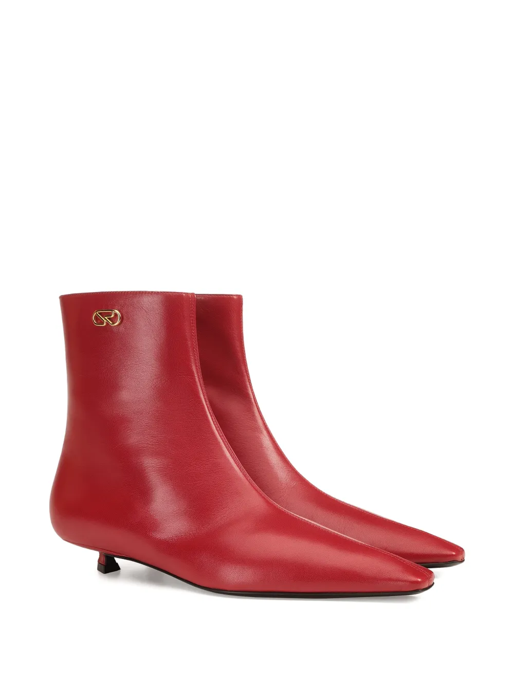 Sergio Rossi 25mm Surge Leather Boots In Red