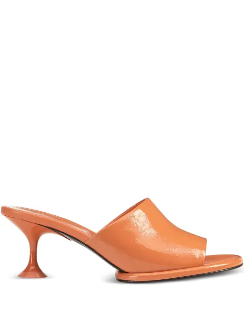 Sergio Rossi orange heeled mules