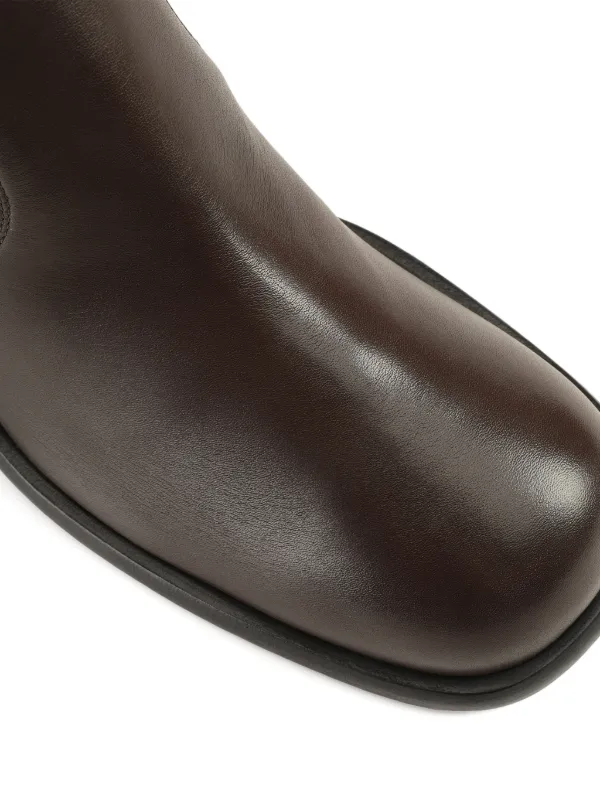 Sergio Rossi 80mm Avenue Chelsea Leather Boots | Brown  display picture 3