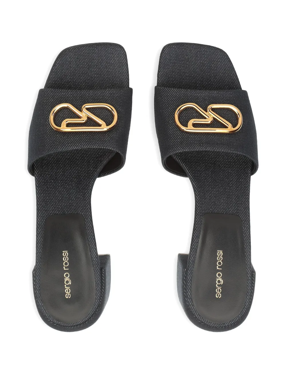 Sergio Rossi 55mm Block Heel Sandals In Blue