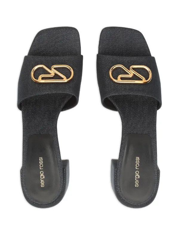 Sergio Rossi 55mm Block Heel Sandals | Blue | FARFETCH CA