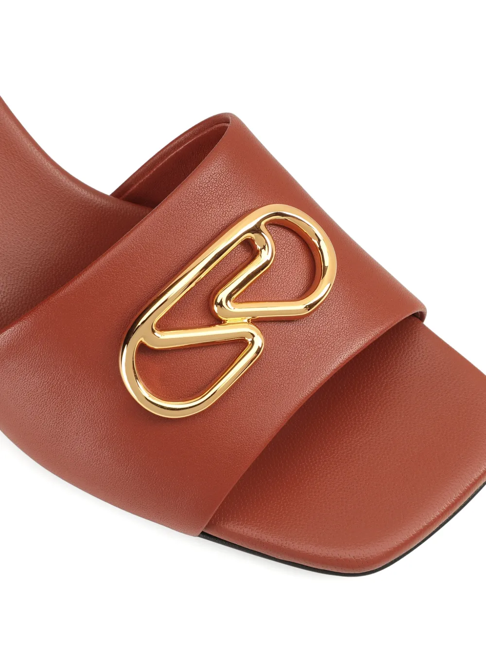 Sergio Rossi 55mm Surge Leather Mules In Brown