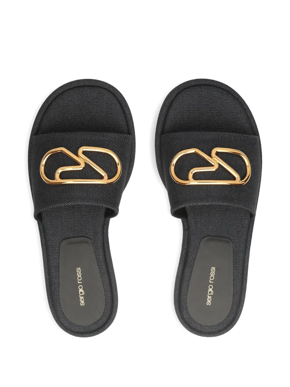 Sergio Rossi Platte sandalen met open neus Blauw