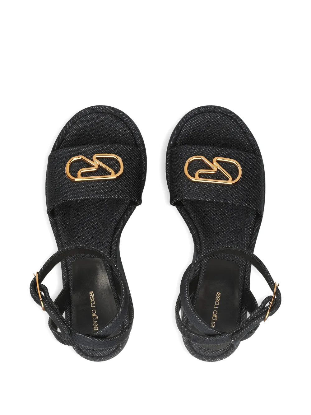 Sergio Rossi Sandalen met logoplakkaat Blauw