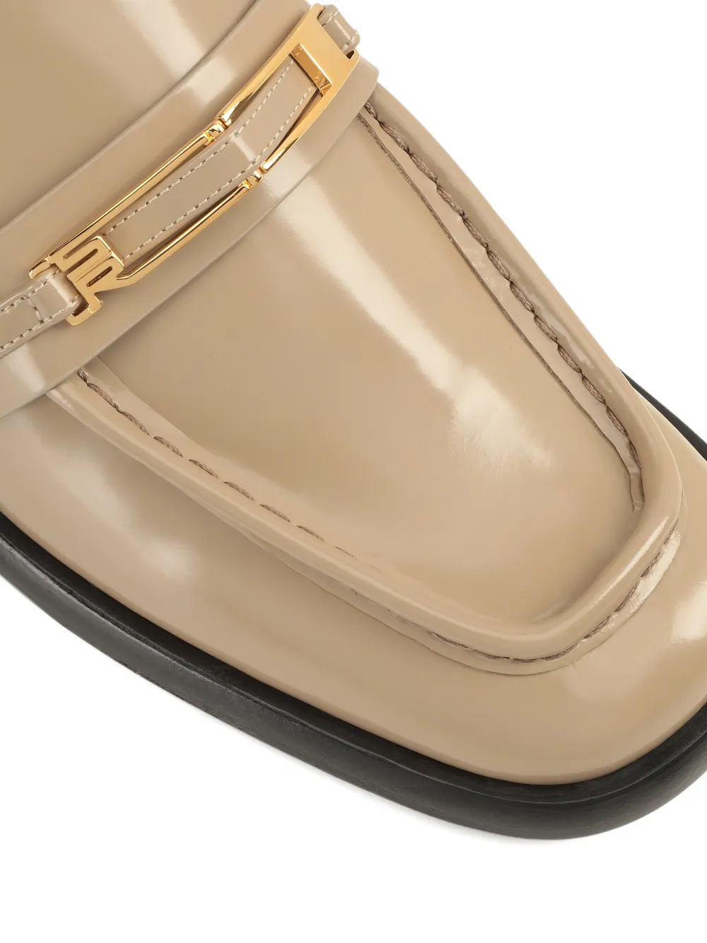 Sergio Rossi 25mm Bitt Leather Loafer In Neutral