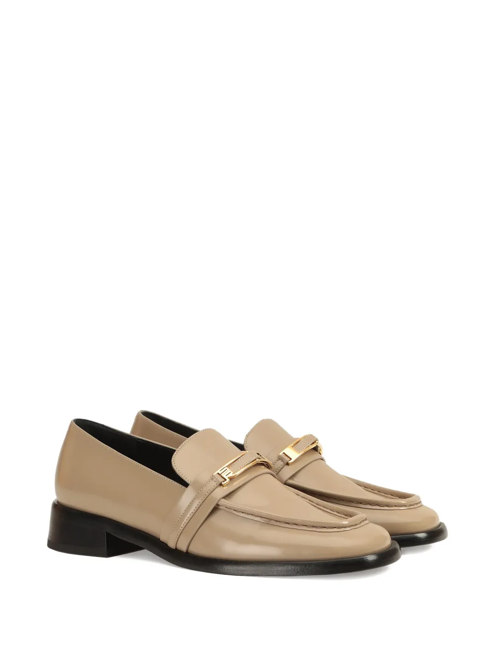 Sergio Rossi 25mm Bitt Leather Loafer In Neutral