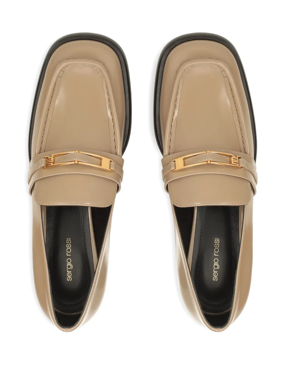 Sergio Rossi 25mm Bitt Leather Loafer In Neutral