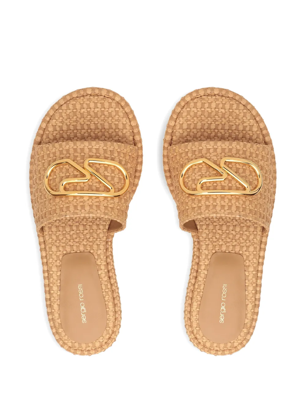 Sergio Rossi Platte sandalen met open neus Beige