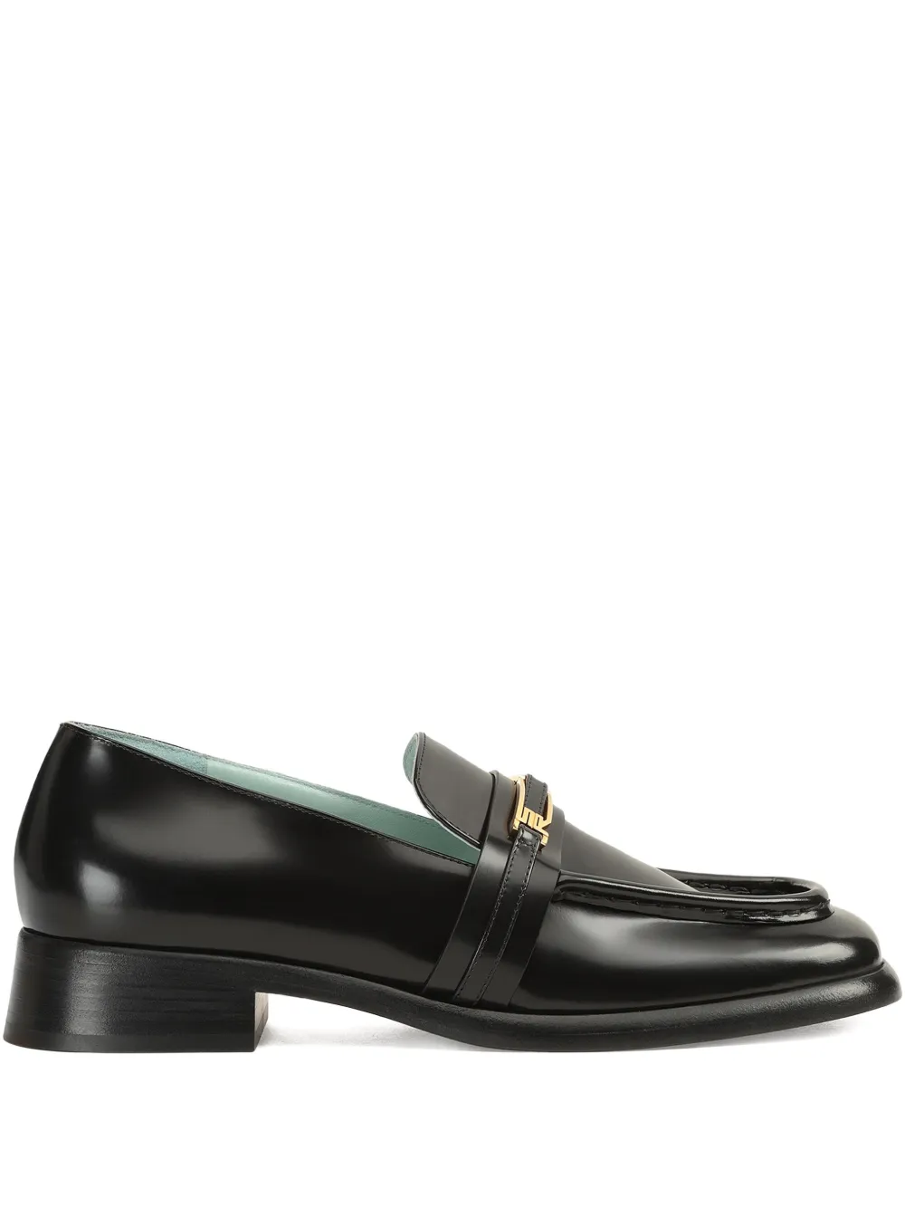 Sergio Rossi 25mm Bitt Leather Loafers In Black