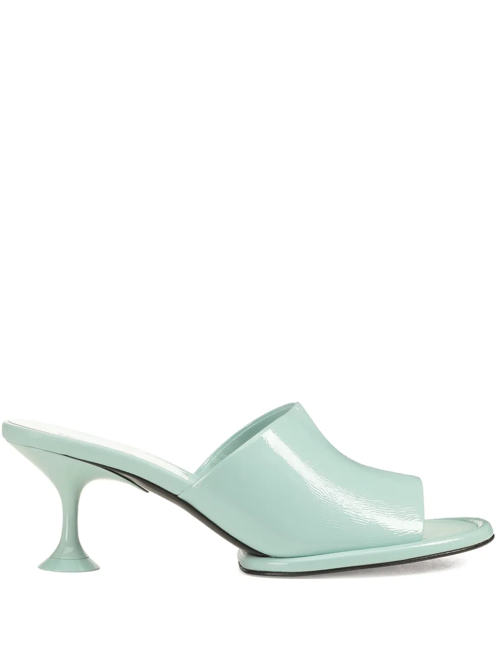 Sergio Rossi 60mm Orb Leather Mules In Blue