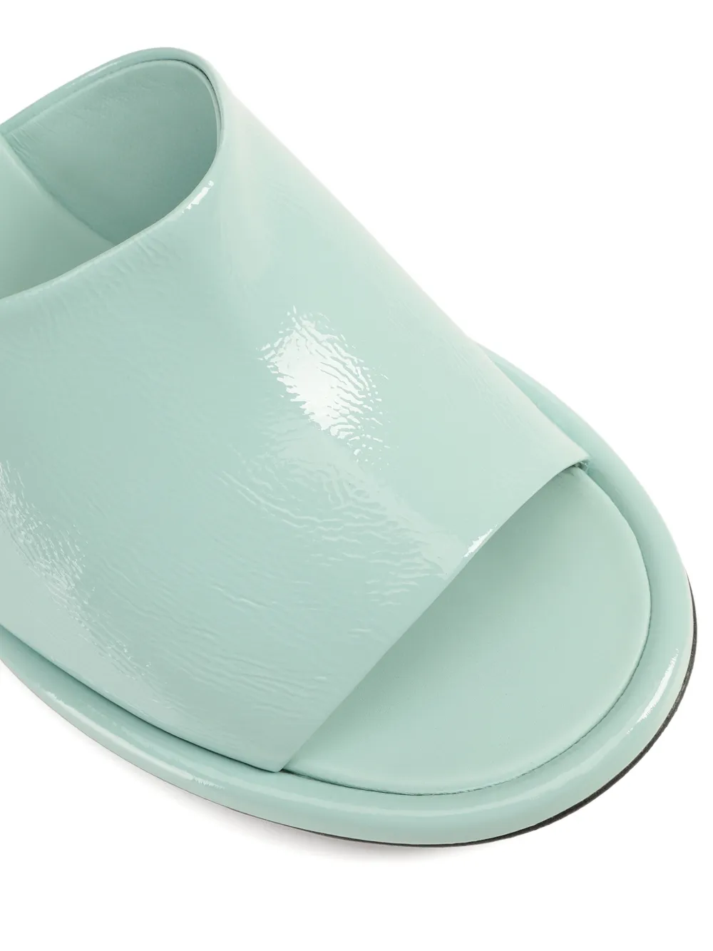 Sergio Rossi 60mm Orb Leather Mules In Blue