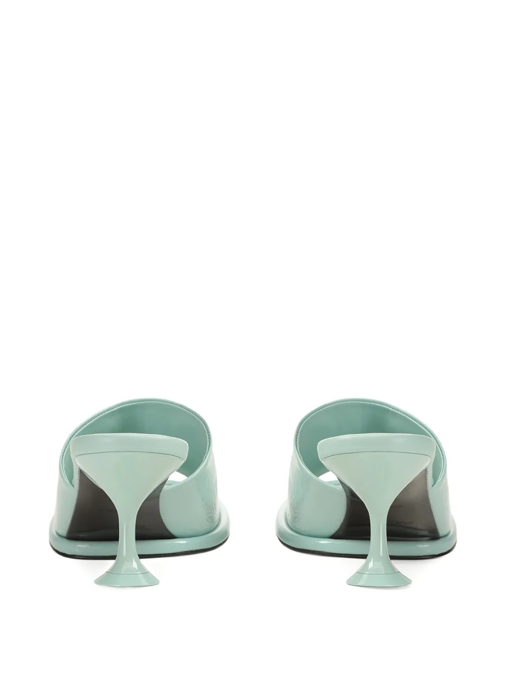 Sergio Rossi 60mm Orb Leather Mules In Blue